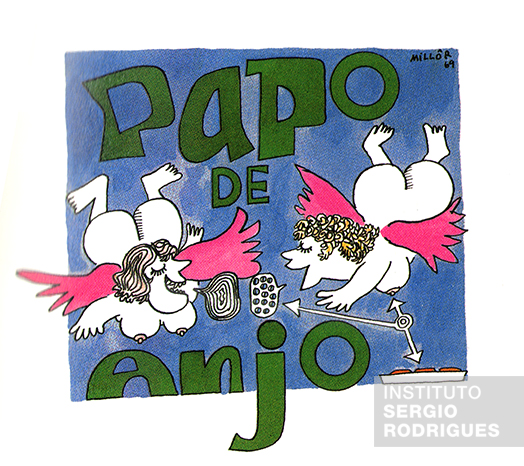 Folder of the Papo de Anjo restaurant with a drawing by Millôr Fernandes, in 1969, the year it opened.