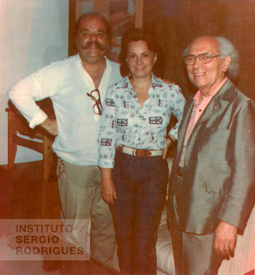 Da esquerda para a direita Sergio Rodrigues, Vera Beatriz e Joaquim Tenreiro, Rio de janeiro, na década de 1980.