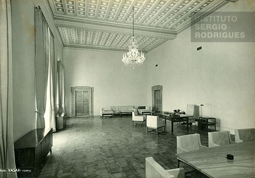 Ambassador Hugo Gouthier's room at the Pamphilj Palace, Embassy of Brazil in Rome, Italy, in 1960.