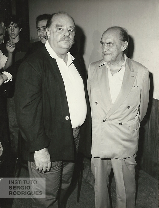 Sergio Rodrigues and Oscar Niemeyer, in the 1980s.