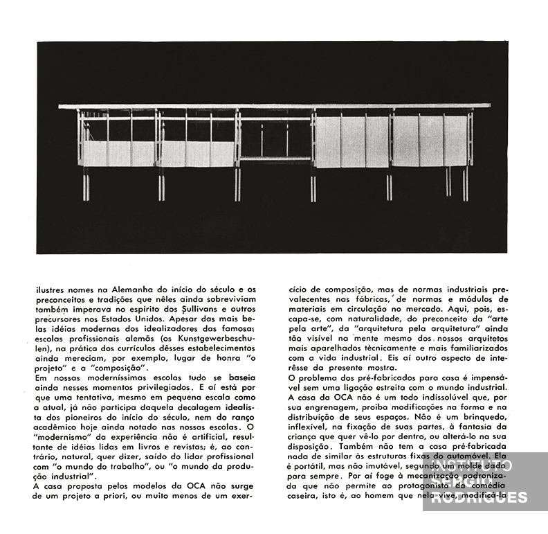 catálogo da exposição “Casa individual pré-fabricada” realizada em março de 1960 no Museu de Arte Moderna (MAM-RJ) | Imagem: Acervo Instituto Sergio Rodrigues